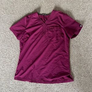 Maroon scrub top